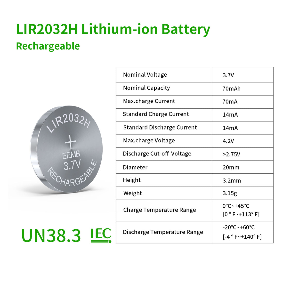 LIR2032H-4w/Charger