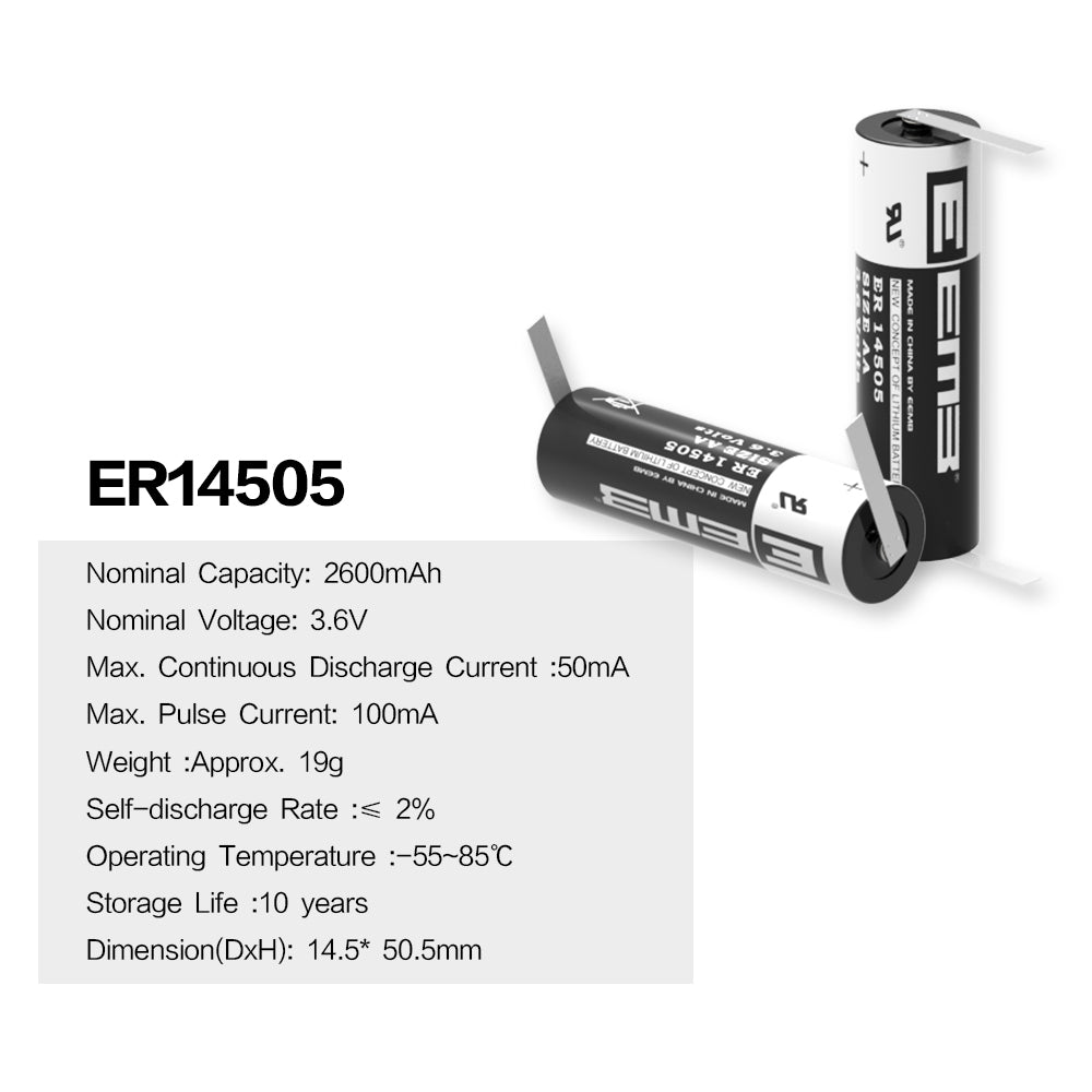 ER14505-FT -- AA 3.6V 2600mAh