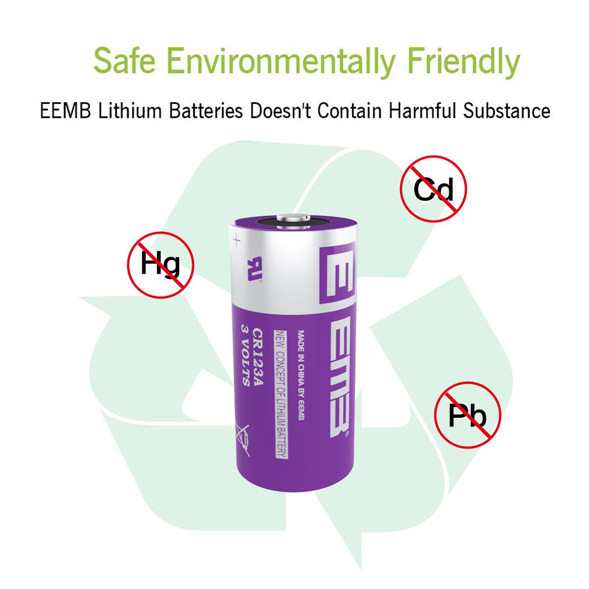 EEMB BATTERY CR123A - Li-MnO2 Lithium Battery, 3.0V, 1500 mAh 