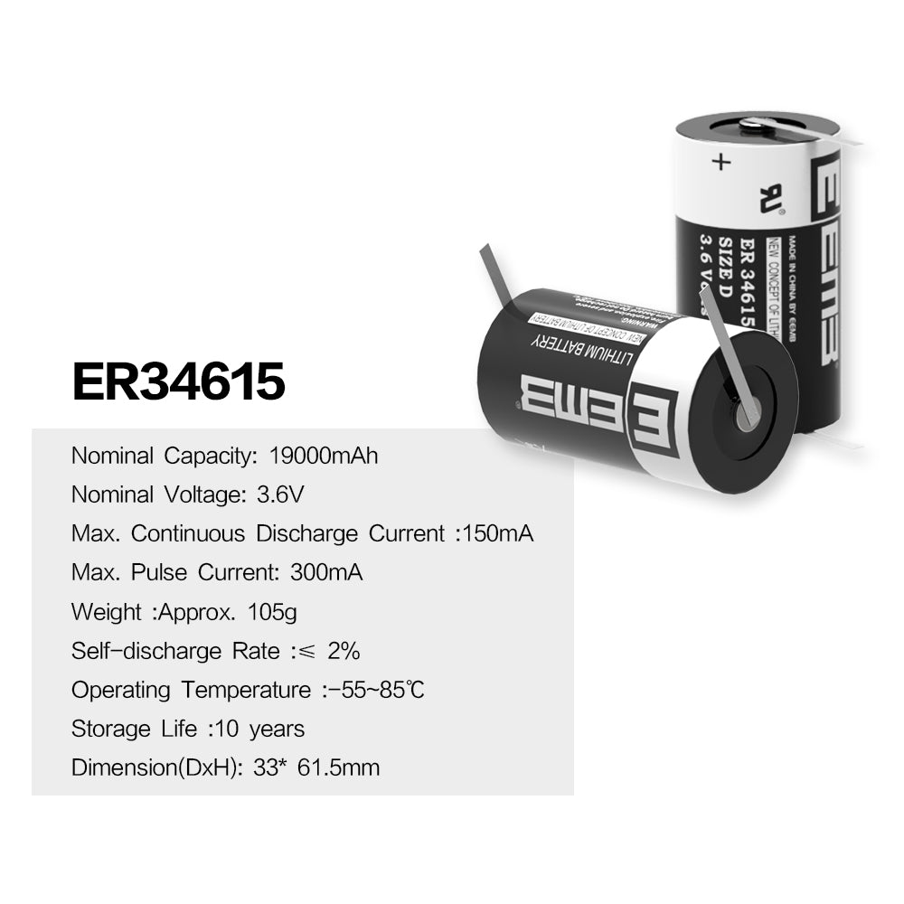 ER34615-FT --  D  3.6V 19000mAh