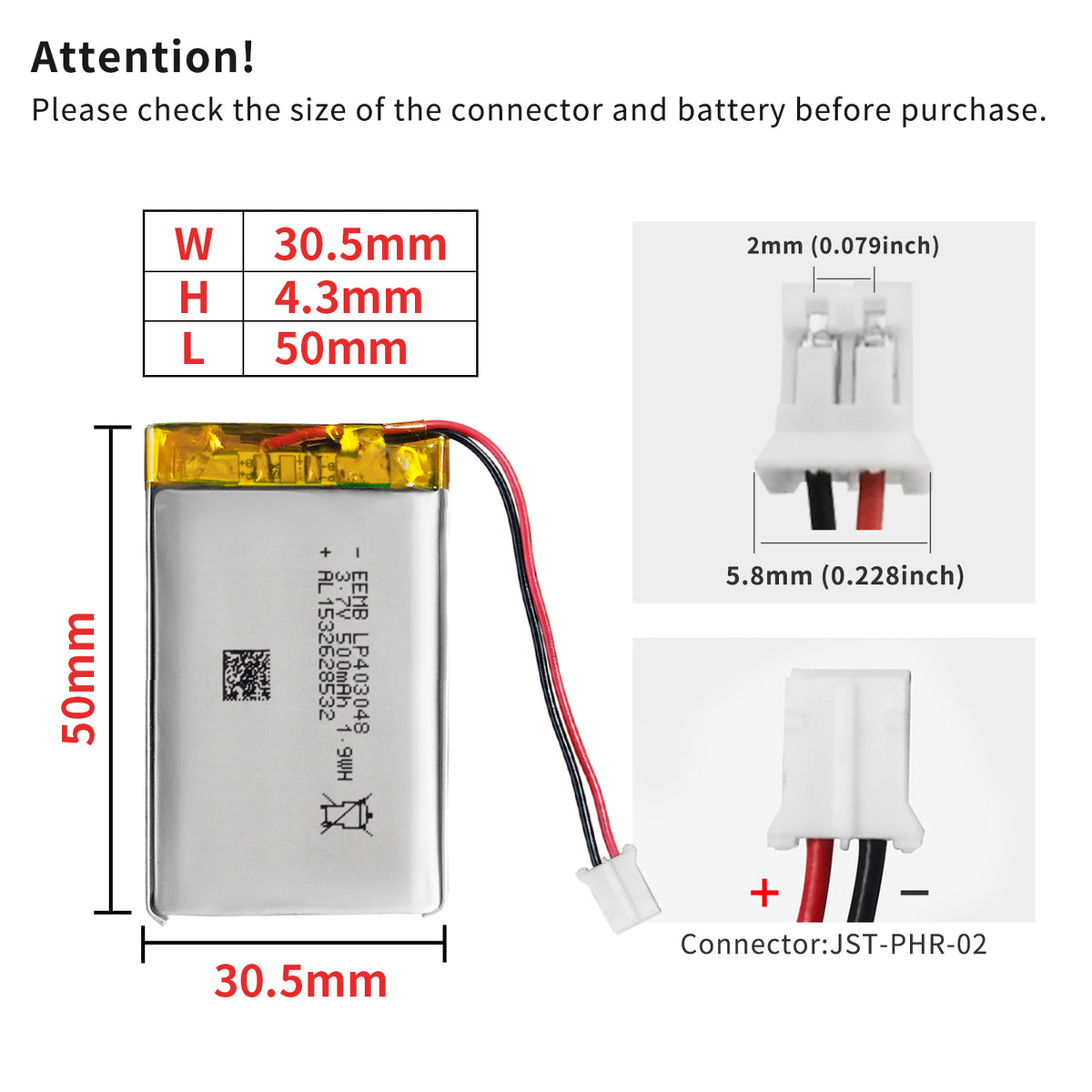 LP453048 -- 3.7V 710mAh