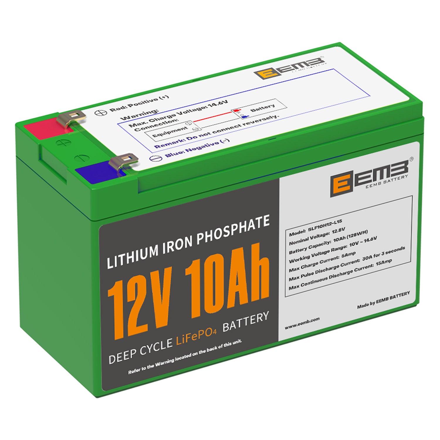 EEMB 12V 10Ah LiFePO4 LFP Rechargeable Deep Cycle Battery-AGM SLA Battery Replacement Solar Off Grid Fish Finder,UPS Power