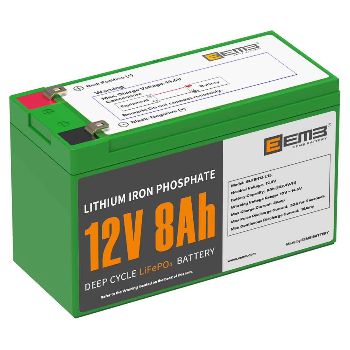 12V 8AH Li-FePO4 LFP Rechargeable Deep Cycle Battery-AGM SLA Battery Replacement